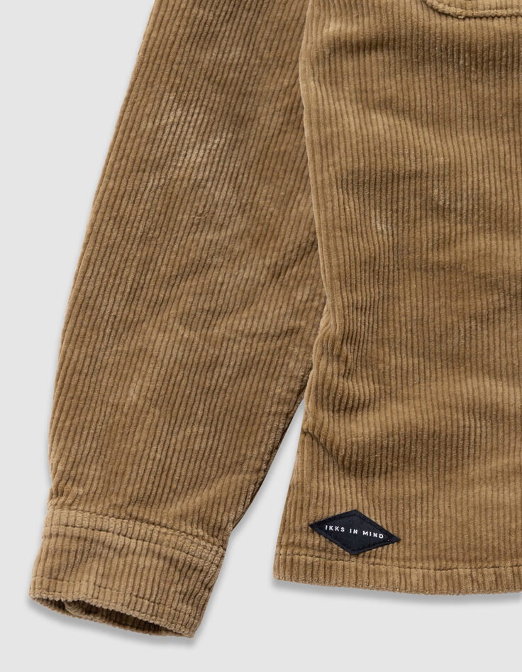 Chemise manches longues kaki velours côtelé garçon-8