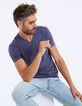 Tee-shirt shadow en maille coton et lin Homme -1