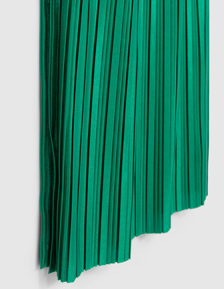 Vestido largo verde plisado niña-8