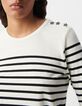 Gebroken wit matrozen-T-shirt met lange mouwen-7