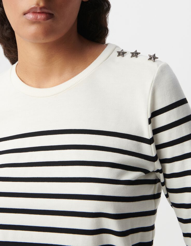 Gebroken wit matrozen-T-shirt met lange mouwen-7