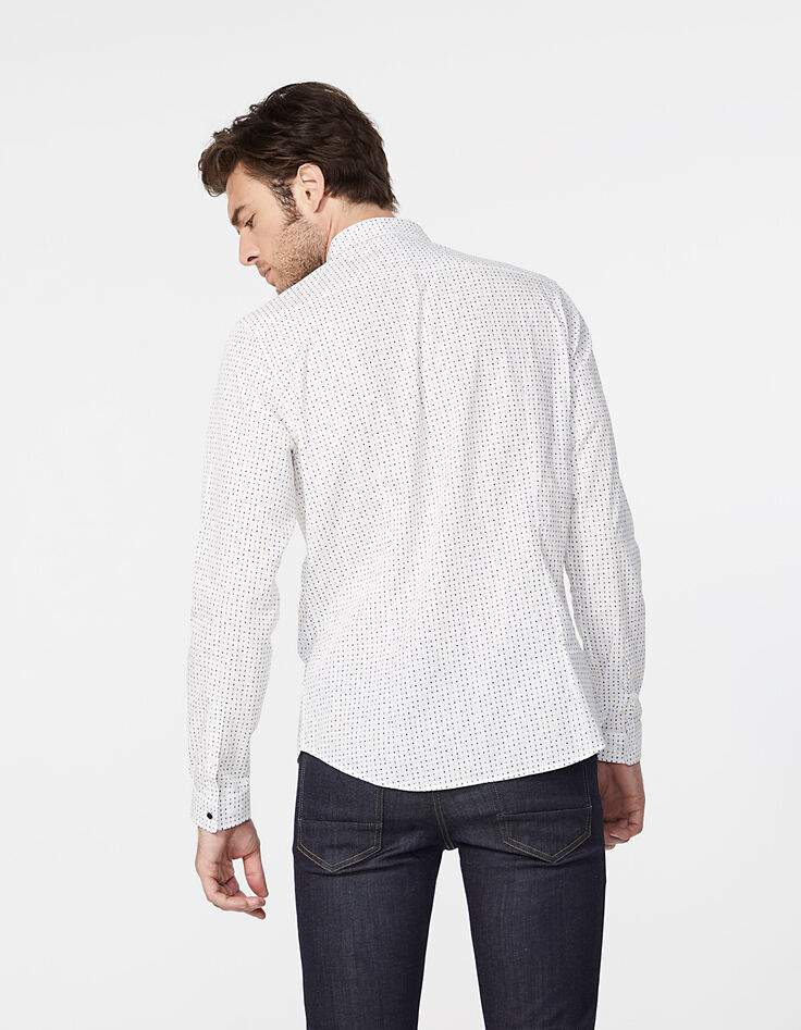 Camisa SLIM blanca estampado letras NYC Hombre-3