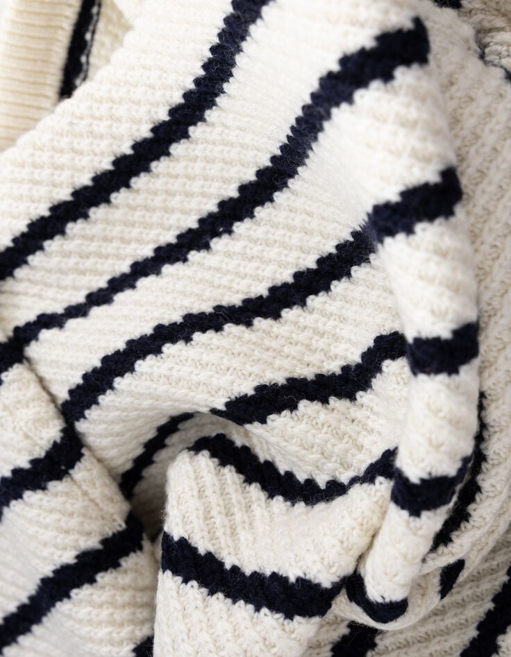 Cardigan marinière tricot marine et blanc Femme-6 Cardigan marinière tricot marine et blanc Femme-6