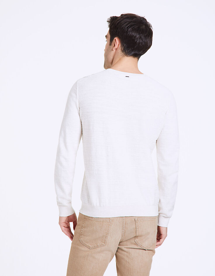 Men's natural slub knit sweater-3 Men's natural slub knit sweater-3