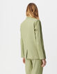 Veste de costume verte lin et coton Femme-3