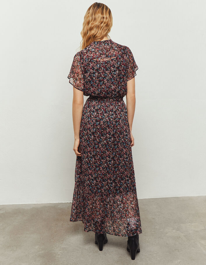 Floral Robe Noire ImprimÃ© Fleuri Ikks Robe Longue Noire ImprimÃ