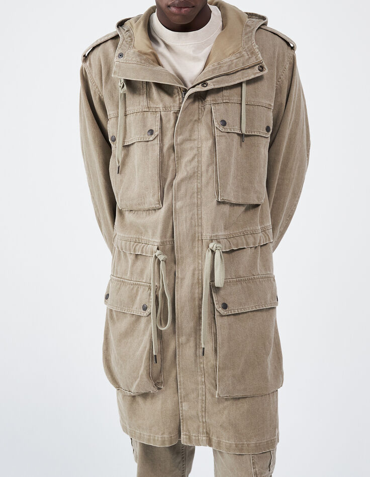 Terra® Denim Unisex-Oversize-Parka in Hellkhaki-2