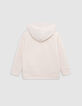 Boy's ecru hoodie, reflective sleeves, embossed slogan-3