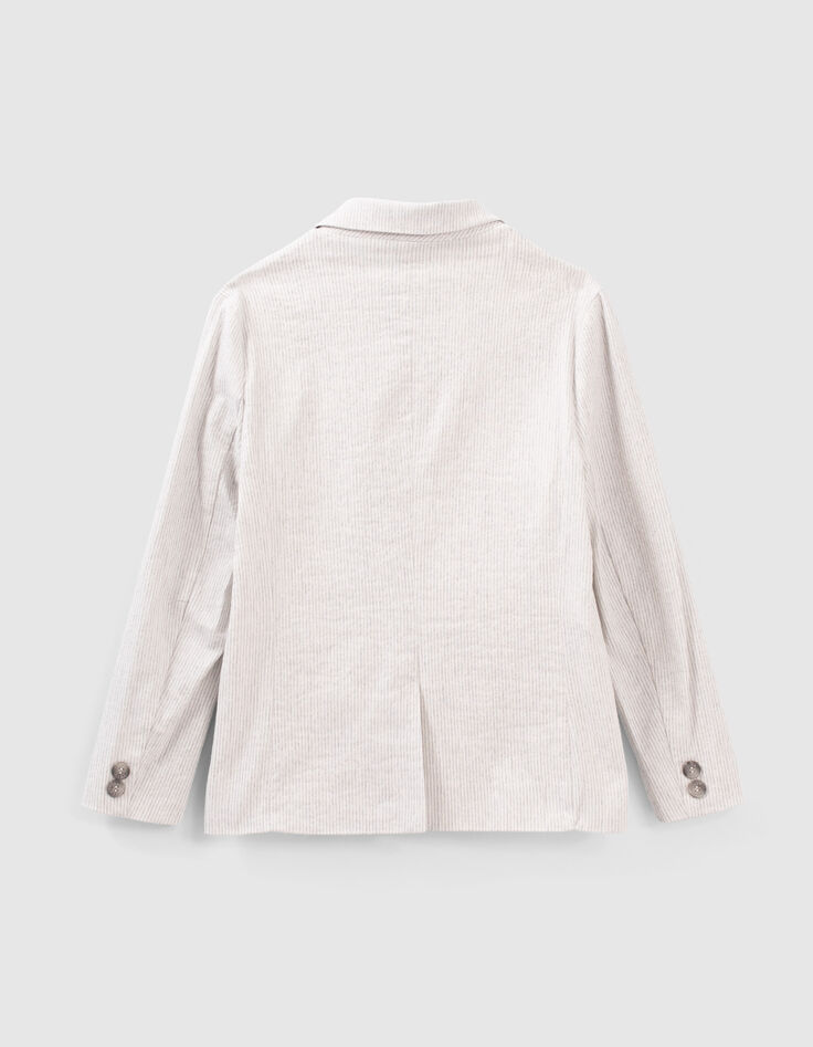 Veste de costume beige ray&eacute;e gar&ccedil;on-4