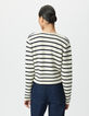 Cardigan marinière tricot marine et blanc Femme-3