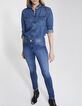Women&rsquo;s blue mid-high 7/8 sculpt-up slim jeans-1
