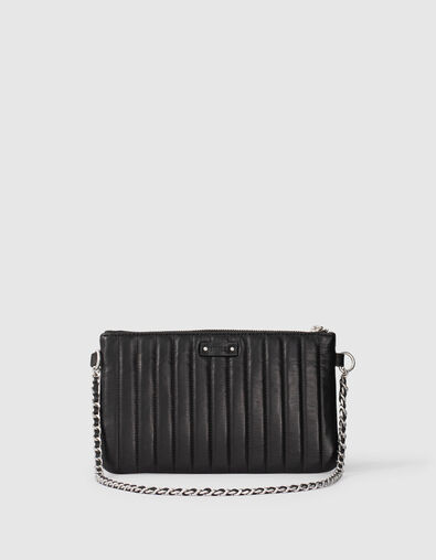 Cartera 111 de piel de cordero negro chrome free para mujer - IKKS