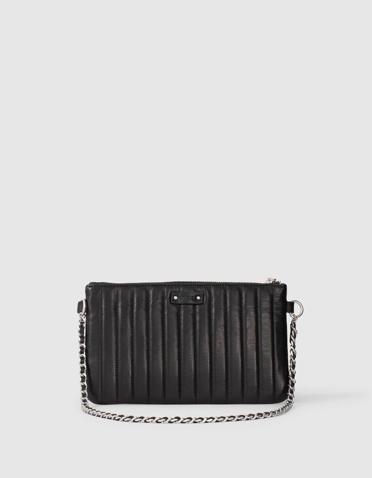 Cartera 111 de piel de cordero negro chrome free para mujer-1