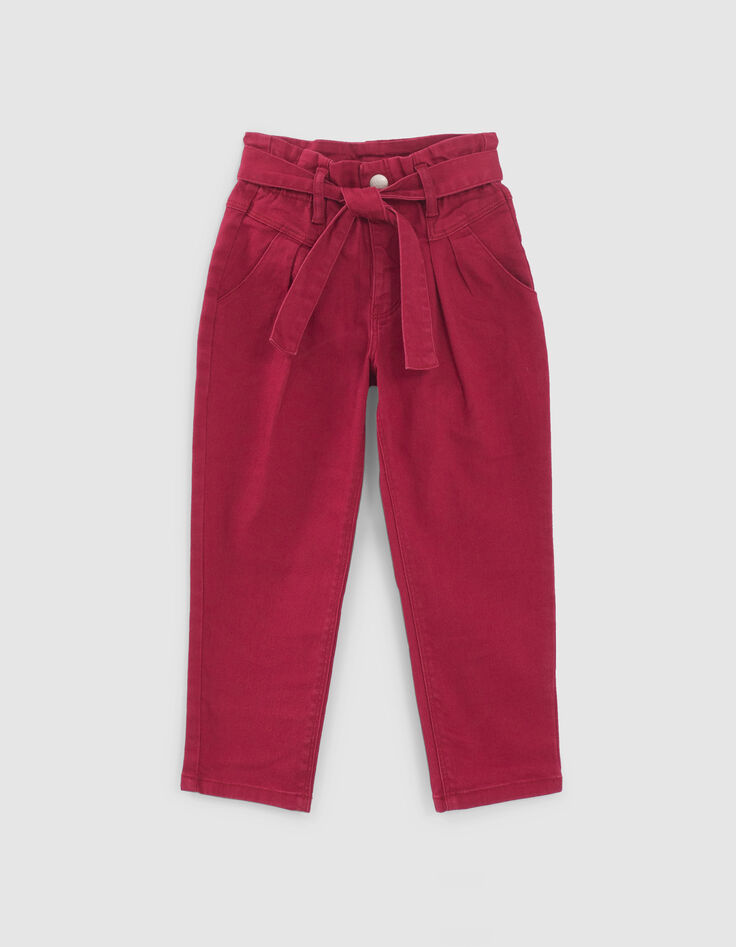 Girls’ burgundy BALLOON jeans-1