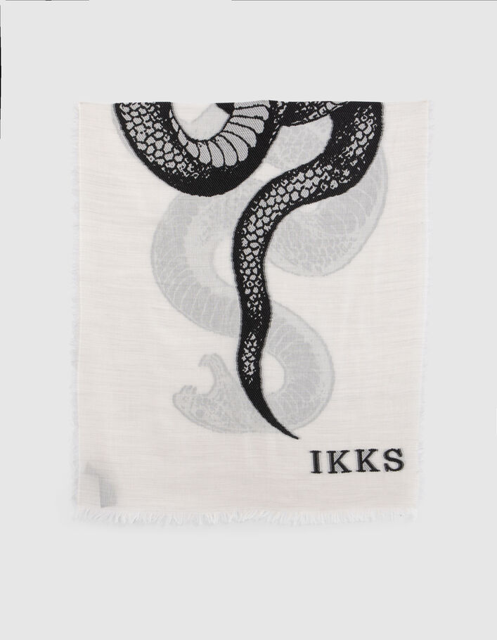 Gebroken witte sjaal jacquard snake dubbelzijdig Dames - IKKS