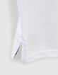 Polo blanco borde acanalado gris en cuello ni&ntilde;o-5