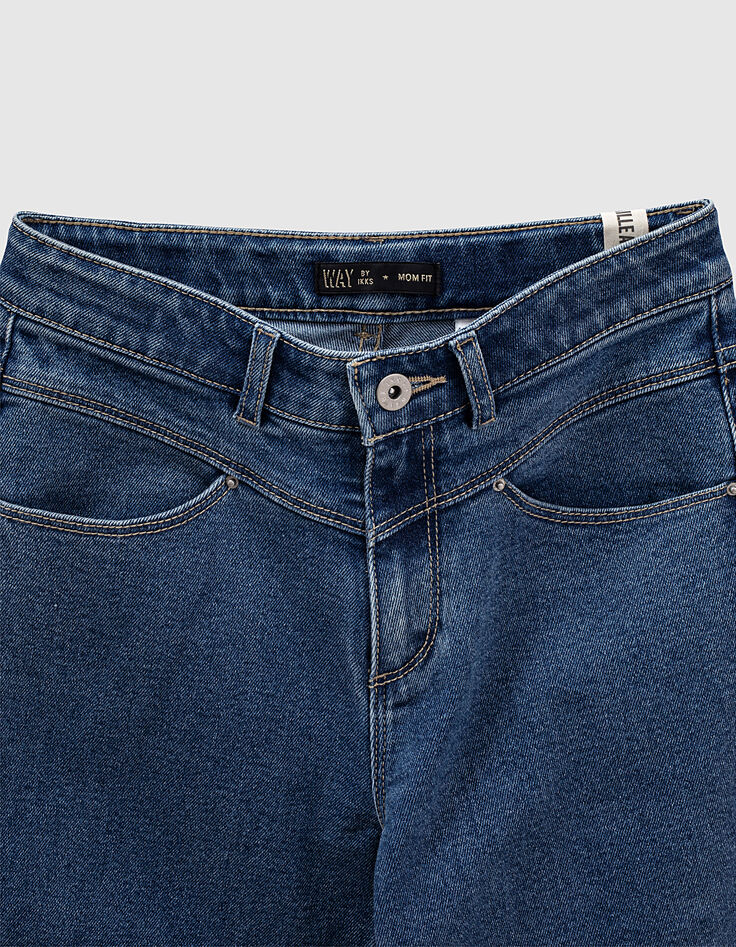 Medium blue mom jeans hoge taille meisjes-3