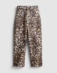 Jean droit marron &agrave; motif l&eacute;opard Anders Femme-7