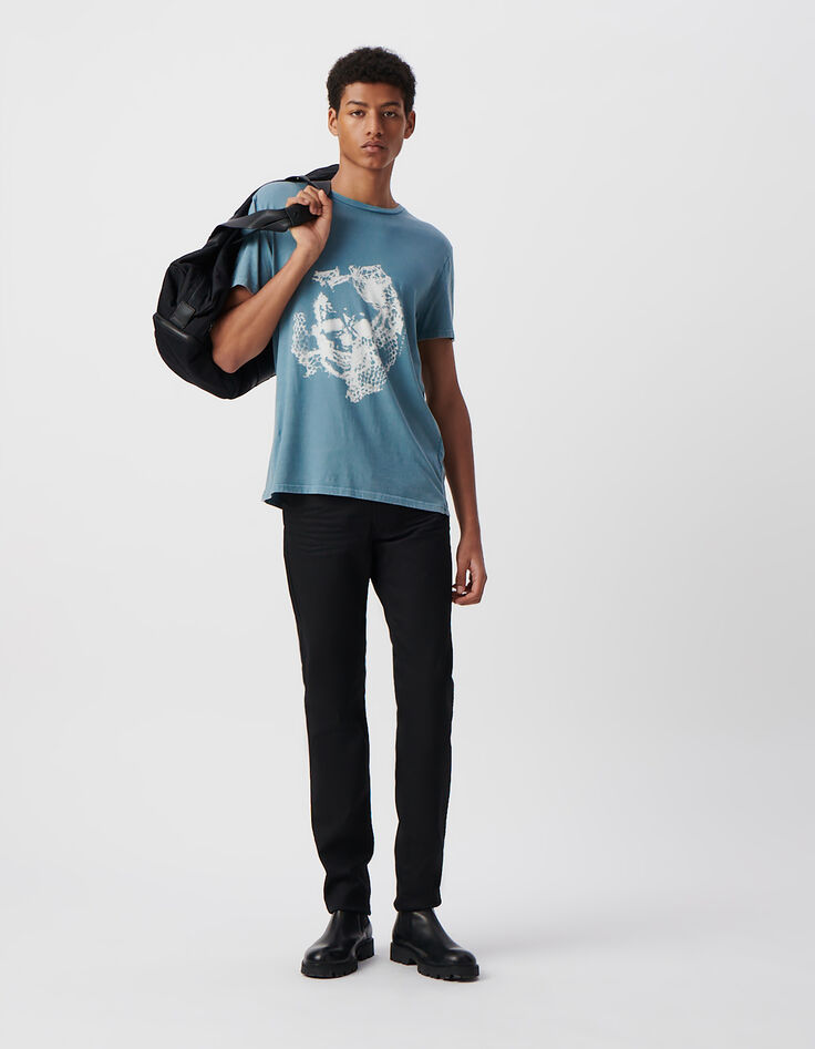 T-shirt orage visuel tête-de-mort Homme-1