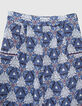 Girls' white trousers with graphic wax print-3