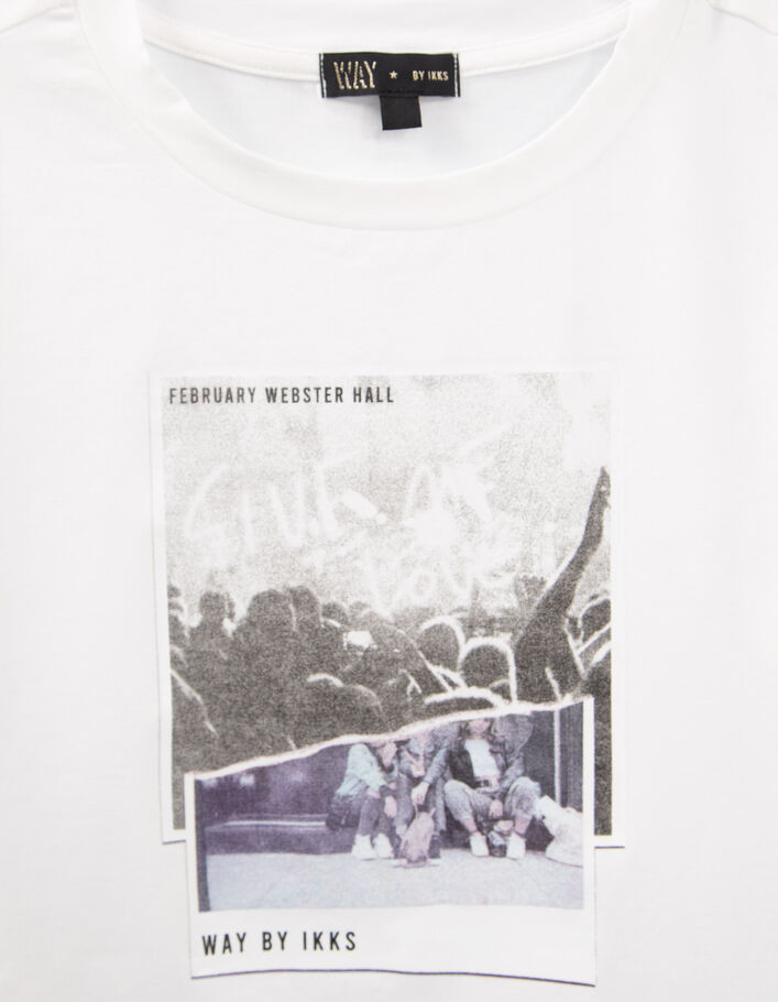 Weißes Mädchen-T-Shirt im Crop-Fit mit Konzertmotiv-2