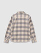 Boys’ grey blue velvet check shirt-2