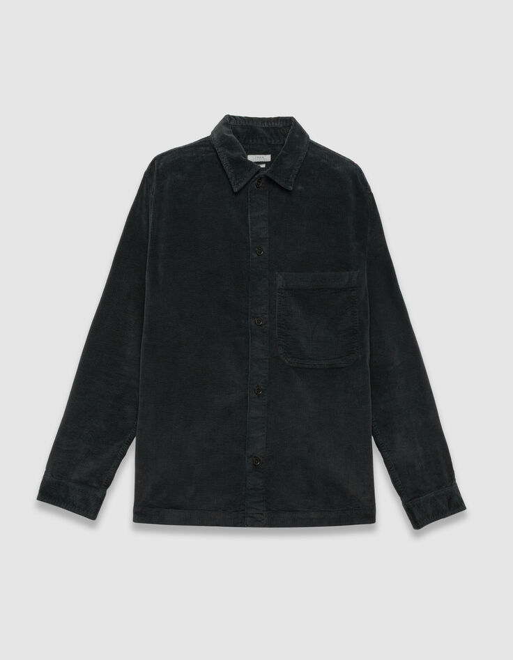 Surchemise grise velours côtelé maxi poche Homme-6