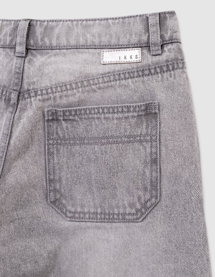 Grau gewaschene Mädchen-Large-Jeans-9