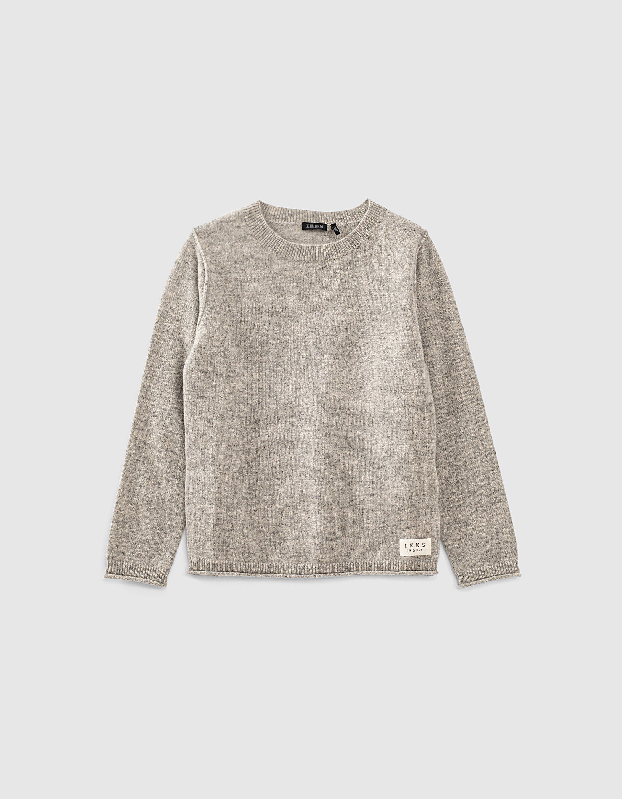 Boys mid grey marl pure cashmere sweater