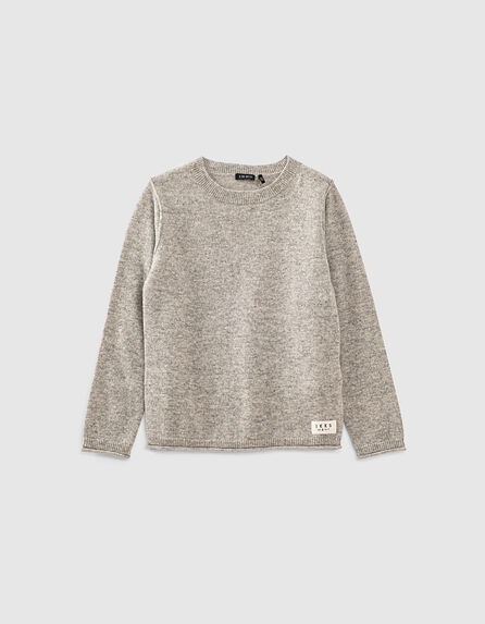Boys’ mid-grey marl pure cashmere sweater 