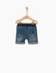 Baby boys' stone blue denim Bermuda shorts -2