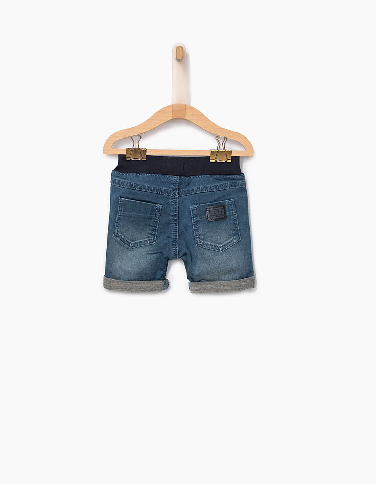 Baby boys' stone blue denim Bermuda shorts -2