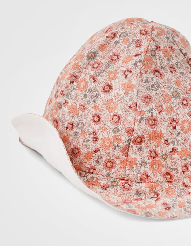 Chapeau pêche imprimé micro fleurs bébé fille-6