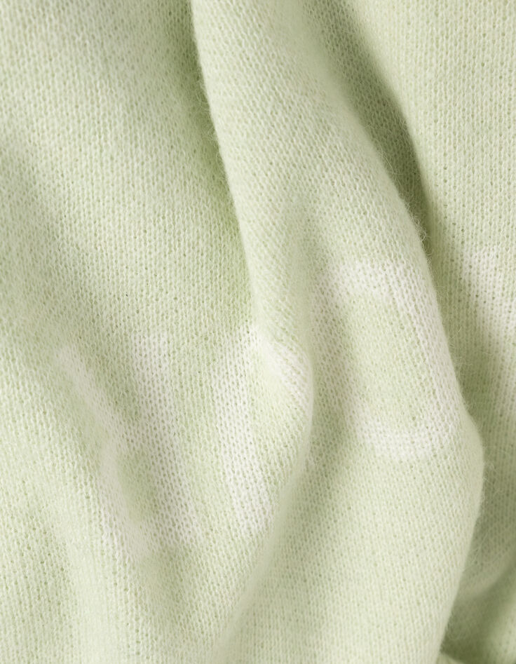 Women's green alpaca blend sweater with message-8