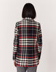 Manteau à carreaux en coton double boutonnage femme-2