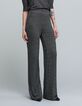Pantalon gris maille fine graphique ajourée Femme-2