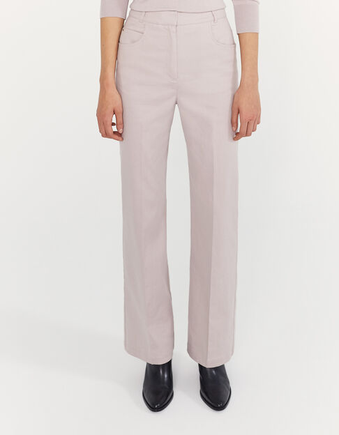 Women’s lilac linen cotton blend flared trousers