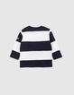 Camiseta azul marino algod&oacute;n rayas blancas beb&eacute; ni&ntilde;o-5