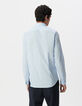Camisa SLIM azul cielo rayas finas Hombre-3