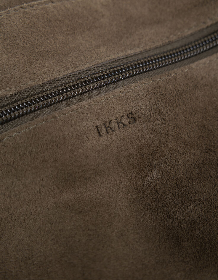 Khaki suede Hobo bag-9