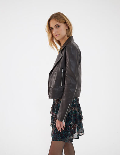 Women’s tobacco lambskin jacket - IKKS