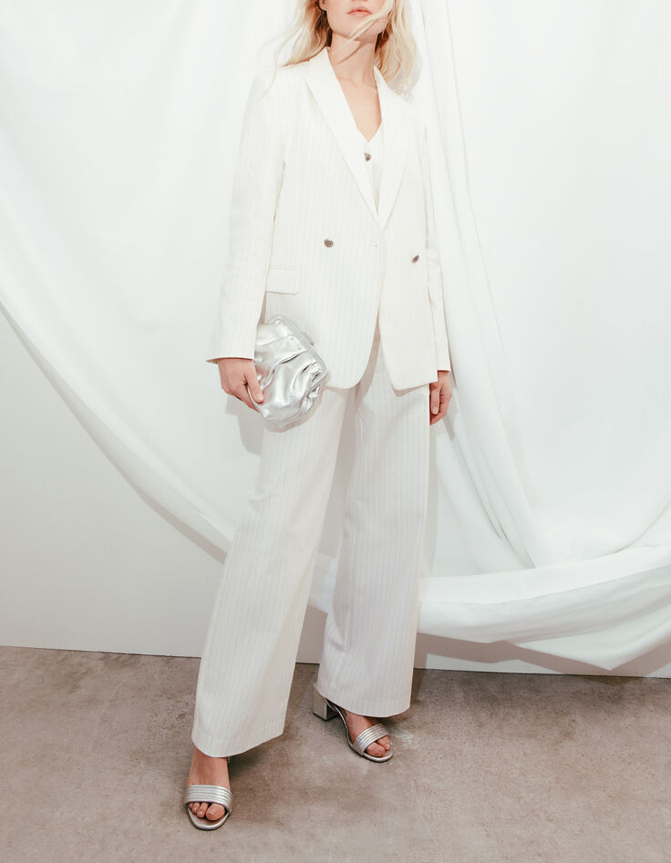 Women&rsquo;s ecru pinstripe suit jacket-5