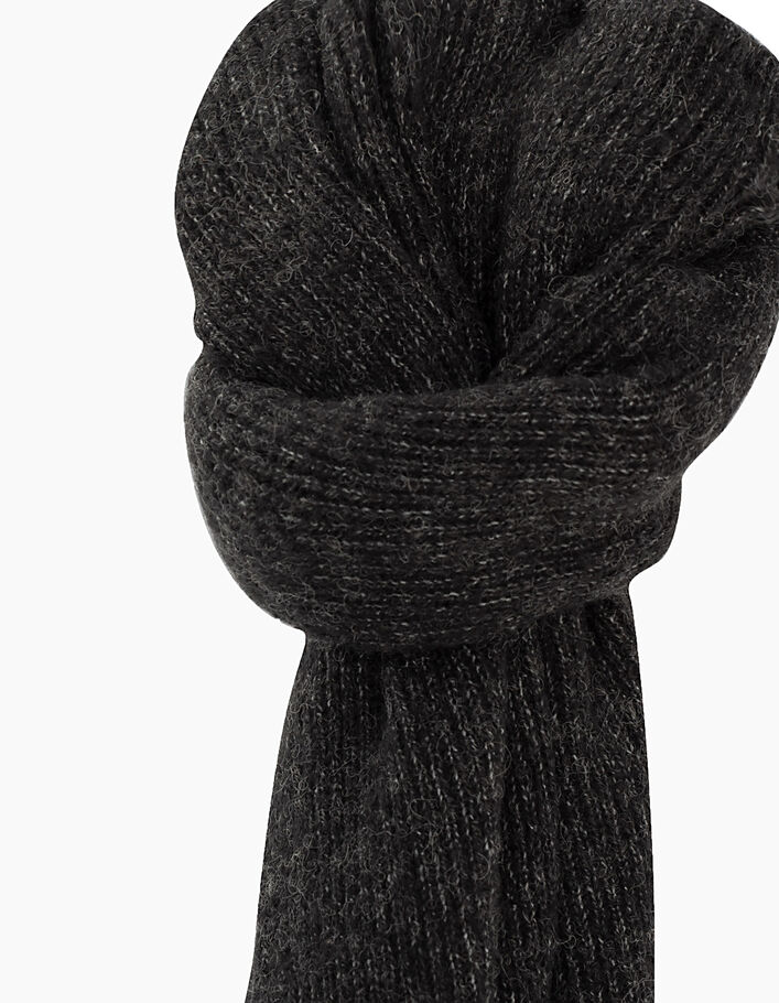 Men’s charcoal grey knit scarf - IKKS