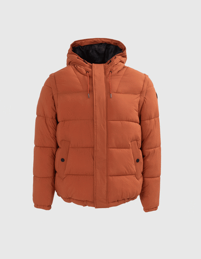 Doudoune brique à manches amovibles Homme - IKKS