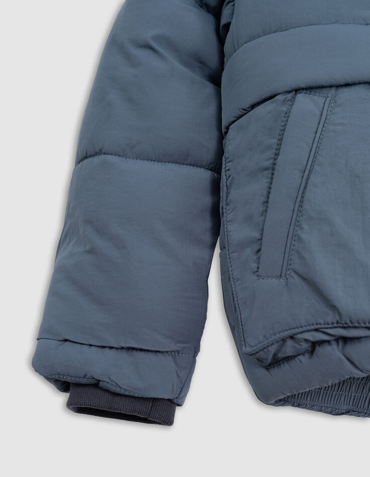 Boy's blue padded jacket with double-entry pockets-4 Boy's blue padded jacket with double-entry pockets-4