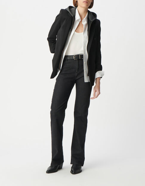 Women's black parement hooded jacket - IKKS