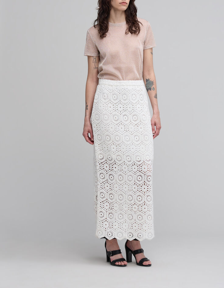 Women’s nude lurex T-shirt with animal print-1 Women’s nude lurex T-shirt with animal print-1