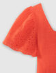Top rouge col carré broderie anglaise fille-5