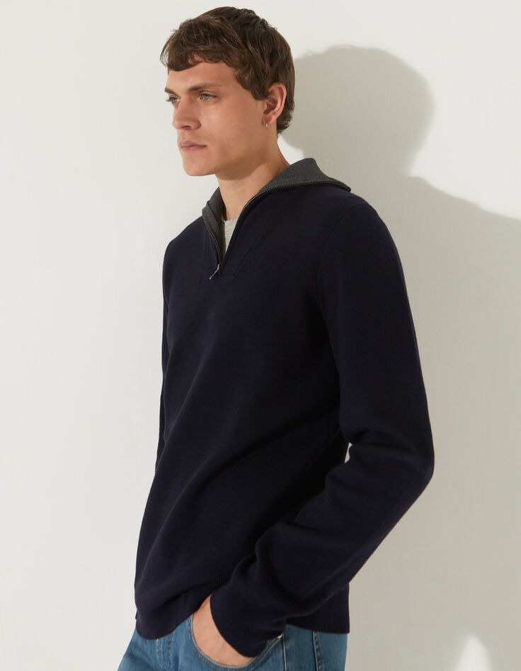 Pull camionneur marine tricot Homme-1