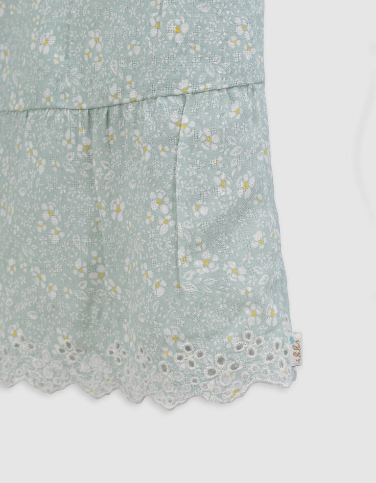 Aqua Maxikleid, Blumenprint, Mädchen-7
